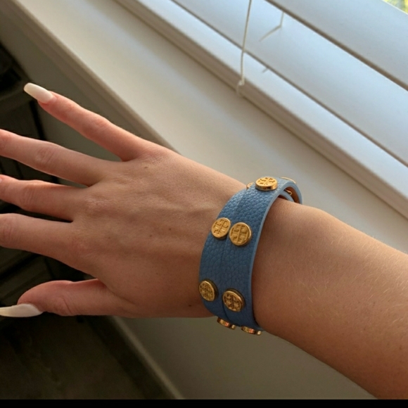 New Tory Burch Electric Blue Leather Wrap - Picture 10 of 10